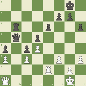 6k1/5pp1/1r2p2p/1q1p4/p1pP4/P1P2P1P/4R1P1/Q5K1 w - - 1 32