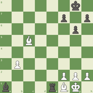 6k1/5p1p/6p1/2B5/8/1P6/5PPP/b3rBK1 b - - 4 26